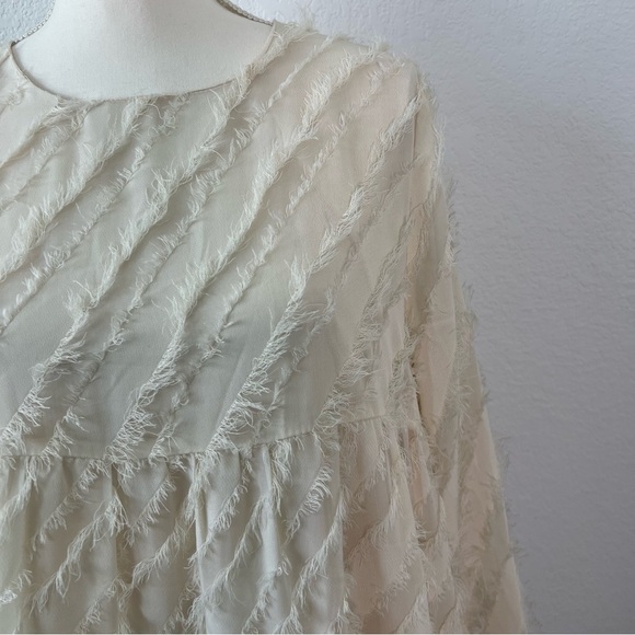 Anthropologie En Saison Textured Cream Dress Size Large - Picture 3 of 13